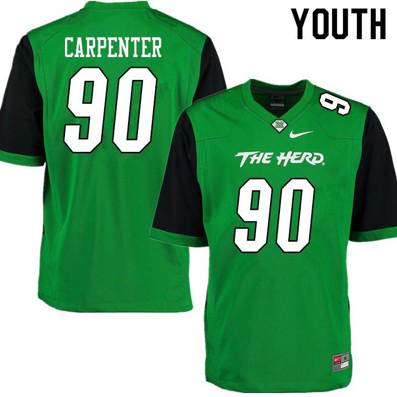 Youth #90 Esaias Carpenter Marshall Thundering Herd College Football Jerseys Sale-Gren - Click Image to Close